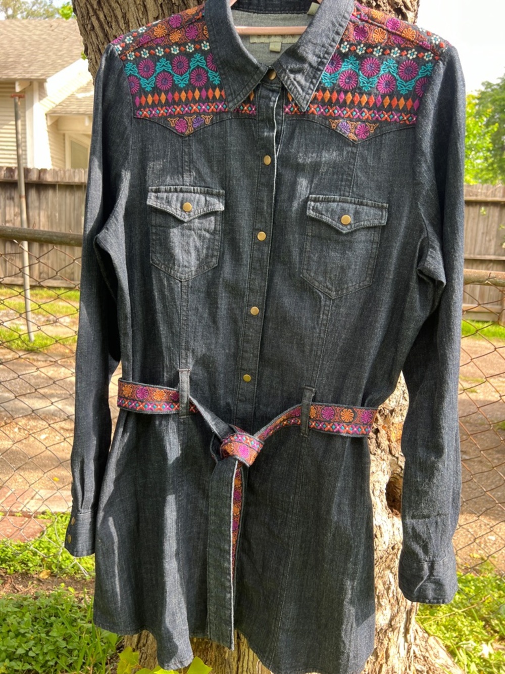 Stetson Blue Denim Shirt Jacket with Suede Accent